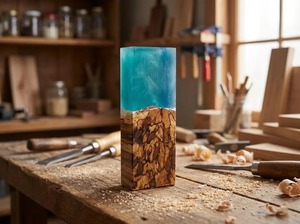 SAZ ENTERPRISES Bloc de manche de couteau personnalisé en bois et résine hybride pour la fabrication artisanale de couteaux de cuisine et de chasse - Product Image 2