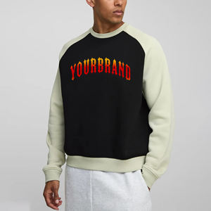 New Article Men's Raglan Sleeve Crew <b>Neck</b> Sweatshirt Regular Fit Front Logo Print Casual Autumn Wear 100% Cotton French Terry - Product Image 1