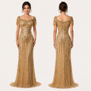 Luxury Beading & Sequin Mermaid Evening <b>Gown</b> with Sweetheart Neck | Women's Elegant Formal Wear OEM India 2026 New Arrival - Product Image 4