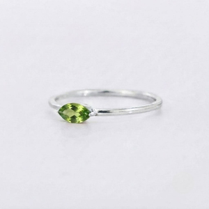 Rhaya Jewels Women's Sterling Silver 925 <b>Rhodium</b> Plated Prong Peridot Marquise Cut Gemstone Engagement Wedding Trendy <b>Ring</b> - Product Image 3
