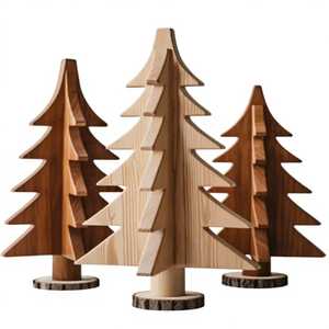 Decoración Navideña de Madera para Mesa, Hecha a Mano, Ecológica, con Forma Personalizada, Regalos para Fiestas - Product Image 1