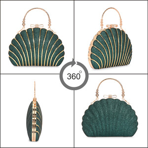 Nuevos Bolsos de Noche Elegantes Metálicos Brillantes para Mujer, Impermeables y Ecológicos, con Forma de Sillín, con Cadena Dorada, Tipo Clutch - Product Image 5