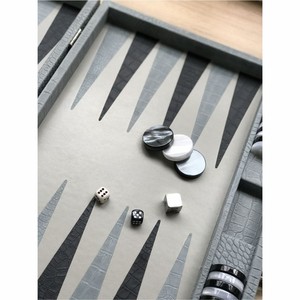 Premium PU Leather Backgammon <b>Board</b> <b>Game</b> Set Portable Croc Pattern Family Party <b>Table</b> <b>Games</b> Luxury Business Gift Backgammon Set - Product Image 1