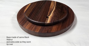Wood Double Tier <b>Rotating</b> Tray Smooth-Spin Lazy Susan for Tabletop Spice Serving - Product Image 6