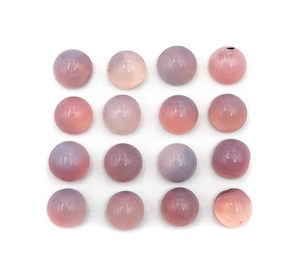 Ópalo Rosa Teñido, Cabujón Redondo, Piedra Preciosa Suelta, Certificado IGI, Pulido y Calibrado de 5-8 mm para Joyería - Product Image 2