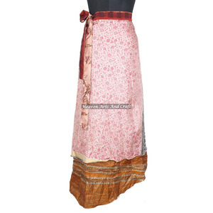 Nuevas faldas envolventes africanas de Rajasthani, elegantes, reversibles, de seda, largas, estilo sari indio, fabricante de faldas envolventes reversibles. - Product Image 3