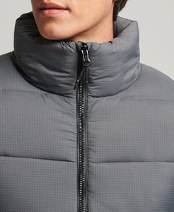 Veste matelassée unisexe d'hiver de haute qualité en nylon 100% avec logo personnalisé sur le devant, manches longues, veste softshell réversible - Product Image 5