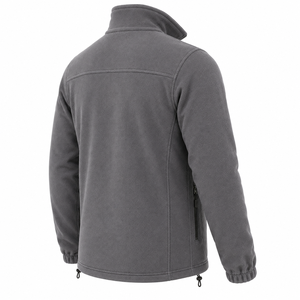 Chaqueta de Forro Polar Personalizada para Hombre, con Cierre Completo, Cuello Alto, Bolsillos con Cremallera, Abrigo Cálido para Invierno, Tono Neutro, Chaqueta de Forro Polar Personalizada - Product Image 6