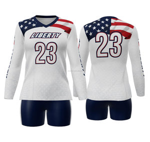 Ensemble d'uniformes de volley-ball personnalisé 2025 Nouveau design Tissu en maille respirant Vêtements d'équipe à séchage rapide Sublimation complète OEM ODM Usine - Product Image 4