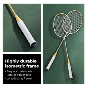 High DURABLE ISOMETRIC Frame Professional Full Carbon Fiber <b>Badminton</b> Racket Lightweight Smooth Graphite Shaft Soft Hardness - Product Image 1