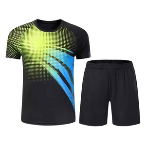 Conjunto deportivo personalizado OEM para hombre, camiseta estampada de manga corta y pantalones cortos de secado rápido, uniforme de tenis de tela transpirable. - Product Image 2