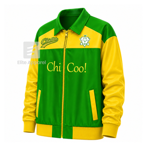Veste coupe-vent personnalisée Chi Eta Phi Sorority avec logo brodé vert et jaune, style décontracté pour femme, avec doublure en polyester - Product Image 2