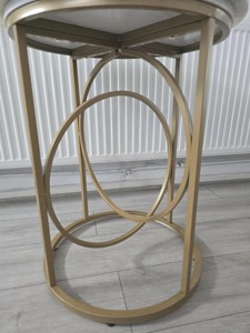 Table basse en marbre de qualité supérieure avec base en métal doré, meubles contemporains pour salon, table d'appoint décorative - Product Image 5