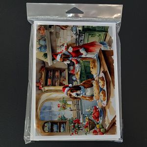 Whimsical Basset Hound Christmas Cookies A7 Tarjetas de felicitación Paquete de 8 tarjetas de nota en blanco con sobres Tamaño 5x7 - Product Image 3