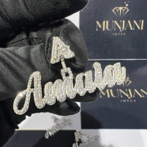 Colgante de Lujo Personalizado con Nombre, Diamante Moissanite VVS, Chapado en Oro, Estilo Hip Hop, para Rapper - Product Image 1