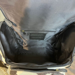 Tas ransel Laptop hadiah mandi bayi baru tas popok uniseks pola kulit sapi pirus Barat rambut pada tas popok kulit - Product Image 6