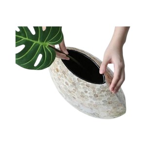 แจกันทรงกลมทำมือลายโมเสกดอกไม้สไตล์โบฮีเมียนสำหรับตกแต่งโต๊ะ - Product Image 3