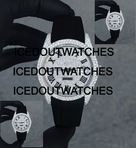 Montre de luxe pour homme en acier inoxydable sertie de moissanite, avec bracelet à fermoir, résistance à l'eau 10 bars - Product Image 3