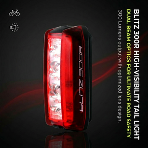 Lampes de vélo 300 lumens, lumière LED de vélo de haute qualité, rechargeable par type-C, feu arrière rouge pour vélo - Product Image 1