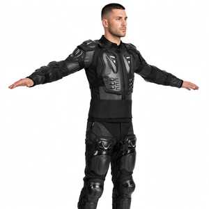 Chaqueta de Motociclista de Cuero Negra de Manga Larga para Hombre con Protección y Armadura - Product Image 6
