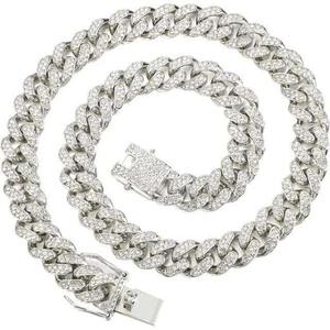 Cadena cubana Iced Out y conjunto de joyería de diamantes estilo Hip Hop, collar de lujo para rapero - Product Image 2