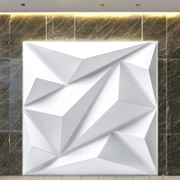 Panneau Mural 3D en PVC Blanc Diamant Moderne Géométrique Effet Marbre Imperméable Décoratif pour Enfants, Tailles 30x30 et 50x50