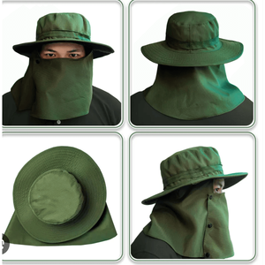 Chapeau de soleil d'été personnalisé avec logo, en coton, avec protection de cou et visage, imprimé UV, pour la pêche, faible MOQ, fabriqué en Thaïlande - Product Image 2