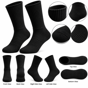 Wholesale Custom Crew <b>Socks</b> Cushioned Athletic Sports <b>Socks</b> <b>Ribbed</b> Arch Support Breathable <b>Socks</b> Custom Cotton Crew <b>Socks</b> - Product Image 3