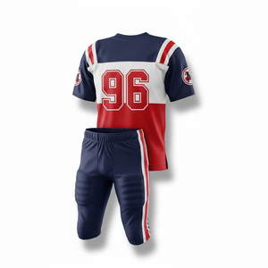 Youth American Football Uniforms Custom Logo Sublimated Jersey Set For Training <b>Matches</b> High Strength Polyester Fabric - Product Image 4