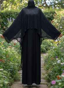 ชุดอาบายะห์ผู้หญิงแบบดั้งเดิมสีดำสวยงามสไตล์ตุรกี ผ้าโพลีเอสเตอร์ระบายอากาศได้ดี สำหรับเทศกาลอีด ปี 2025 ดูไบ ซาอุดิอาระเบีย มุสลิม - Product Image 2