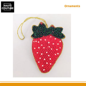 Amazing Offer on Handmade 9cm Long Beaded Strawberry Festive <b>Hanging</b> <b>Ornament</b> with Custom Options from Indian Manufacturer - Product Image 2