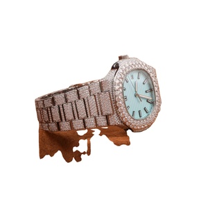 คุณภาพสูง VVS Moissanite นาฬิกาข้อมือเพชรสำหรับผู้ชายขายดีสายสแตนเลสควอทซ์เคลื่อนไหวสไตล์ฮิปฮอปเย็น - Product Image 1