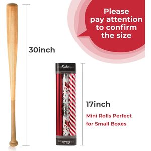 Assortimento di Carta da Regalo Vintage con Stampa Bastoncini di Zucchero Natalizi, 3 Rotoli Rossi e Bianchi, Formato Mini 17 I - Product Image 1