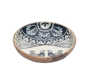 Tazón Redondo de Madera Personalizado para Ensaladas con Acabado Esmaltado, Tazón para Servir Alimentos, Vajilla para Uso Diario - Product Image 1