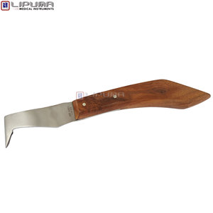Cuchillo para Pezuñas LIPUMA con Mango de Madera para Mano Derecha, Acero Inoxidable, Herramienta de Recorte Afilada para Vacas y Caballos, Uso por Herradores - Product Image 3