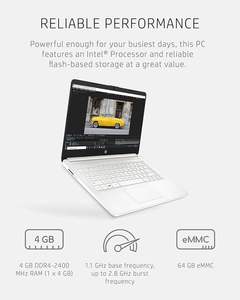 แล็ปท็อป H/P ขนาด 14 นิ้ว Intel Celeron N4020 แรม 4 GB หน่วยความจำ SSD 64 GB หน้าจอ Micro-edge HD ขนาด 14 นิ้ว ระบบปฏิบัติการ Windows 11 Home - Product Image 2