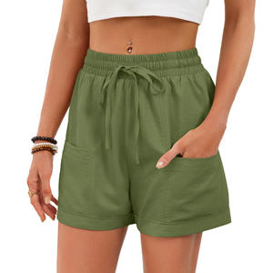 Shorts Casuales para Mujer, Transpirables, Cintura Media, Cómodos, Elásticos, con Bolsillos, para Verano - Product Image 4
