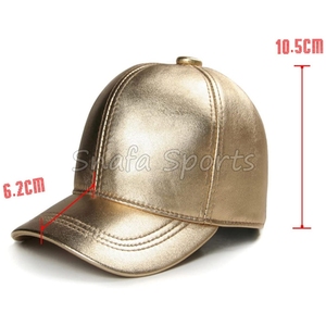 Servicio OEM, Gorras de Cuero Genuino Transpirables para Deportes al Aire Libre en Invierno, Gorra de Cuero Ajustable de Color Sólido en Venta - Product Image 6
