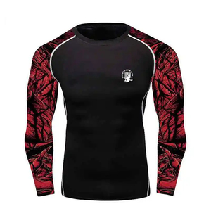 Quick Dry <b>Compression</b> Shirt for Men Gym Training Running Athletic Base Layer Fitness Top Spandex/Polyester Long Sleeve Tight Fit - Product Image 2