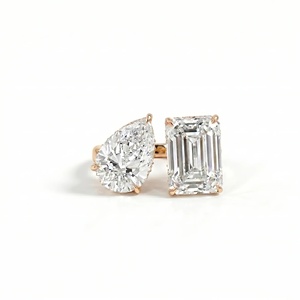Anillo Toi Et Moi con perla y diamantes de corte redondo - Oro de 9k, 14k, 18k - Product Image 5
