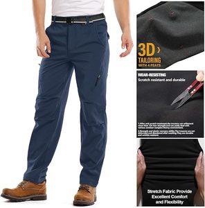 Pantalones cargo de secado rápido para hombre, color azul marino, con bolsillos con cremallera y cintura con cinturón para actividades al aire libre - Product Image 6