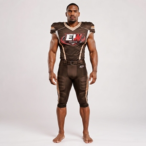 Uniforme de fútbol americano de alto rendimiento diseñado con materiales que absorben la humedad para mayor comodidad, velocidad y calidad duradera. - Product Image 4