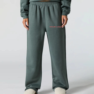 Pantalon de jogging décontracté vert sauge pour femme, coupe droite, taille élastique, confortable et décontracté, pour le quotidien - Product Image 4