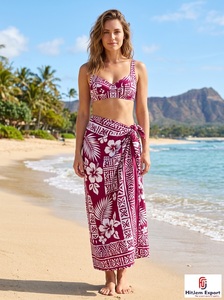 Paréo de plage léger en satin de polyester imprimé antistatique, séchage rapide, tissu personnalisé 60 GSM 43/44 pouces, fabricant OEM - Product Image 3