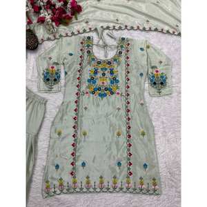 Conjunto de Fiesta para Mujer de Diseñador, Top Elegante, Dhoti, Salwar, Dupatta - Product Image 2