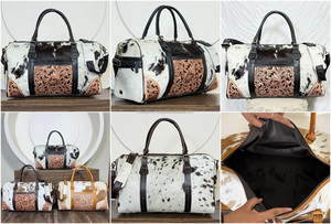 Bolsa de Viaje de Cuero Genuino Hecha a Mano, de Alta Popularidad, Bolsa Deportiva de Gran Capacidad, Bolsa de Fin de Semana Estilo Western - Product Image 3