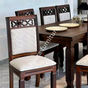 Luxury Handcrafted Solid Wood 8 Seater Dining <b>Table</b> Set Premium <b>Walnut</b> Finish Rectangular <b>Table</b> Set - Product Image 3