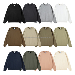 Jersey de felpa francesa de gran tamaño de calidad de lujo 400GSM 100% algodón para hombre, sudadera con estampado personalizado, otoño sólido - Product Image 2