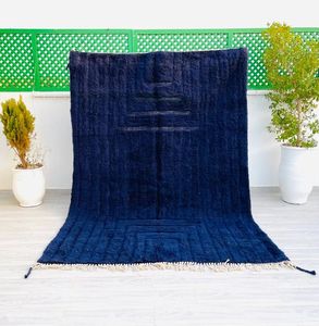 Hand-Knotted Woolen Moroccan Carpet Indian-Style Embroidered Design Washable Persian Rug Indoor Outdoor Use <b>By</b> ITHL - Product Image 2