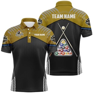 Camiseta de Polo Personalizada para Hombre, Manga Corta, Diseño de Billar con Impresión Digital, Secado Rápido, Tejido de Poliéster, Estilo Deportivo Informal - Product Image 3